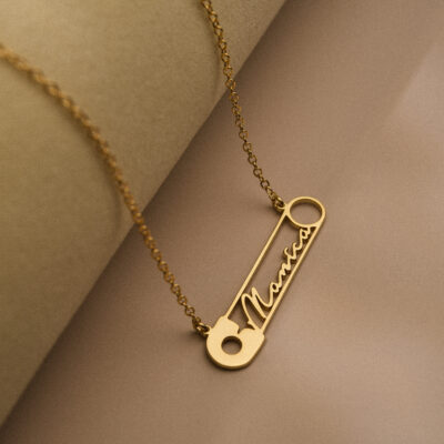 Personalized Safty Pin Name Necklace 2