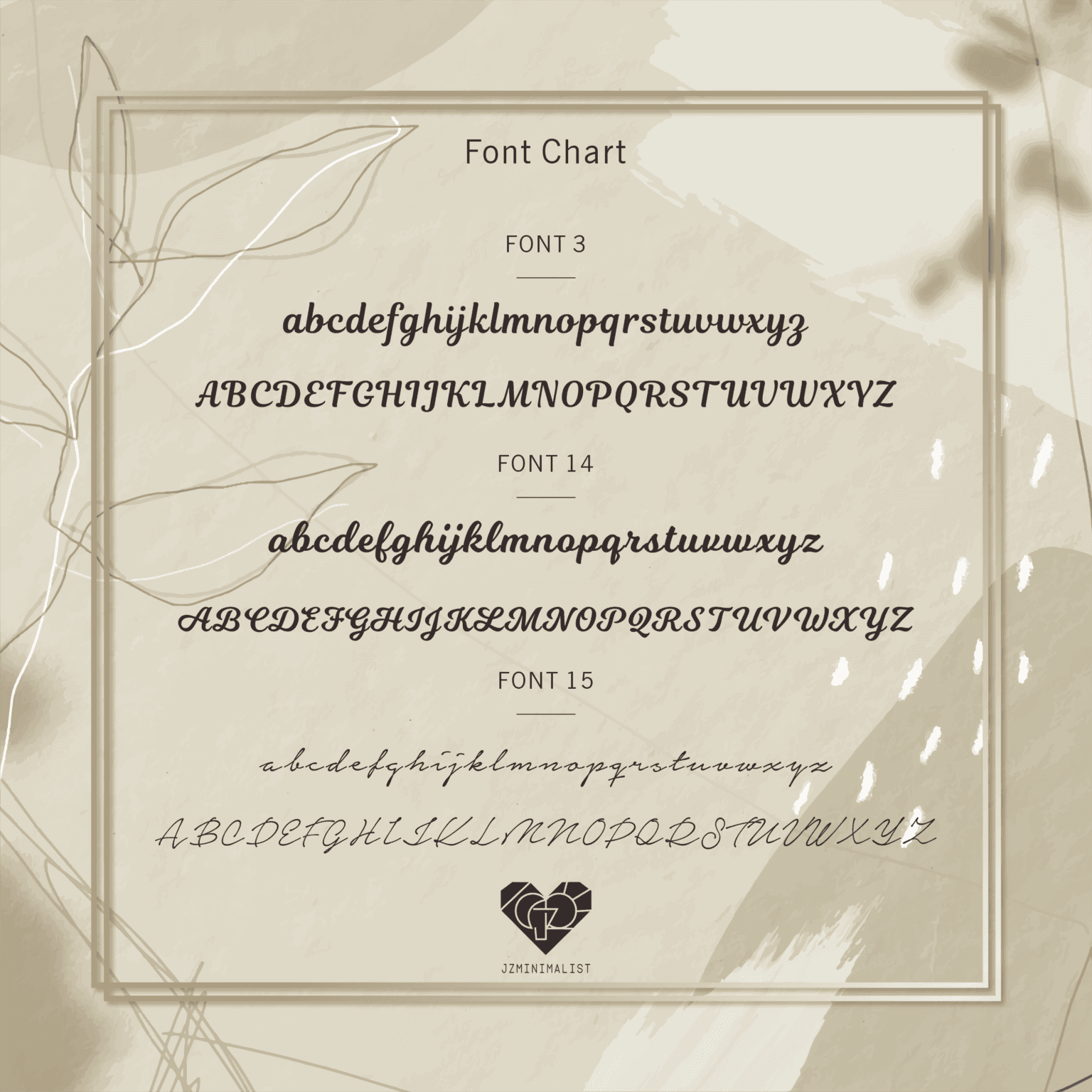 Font chart jz0007nm a