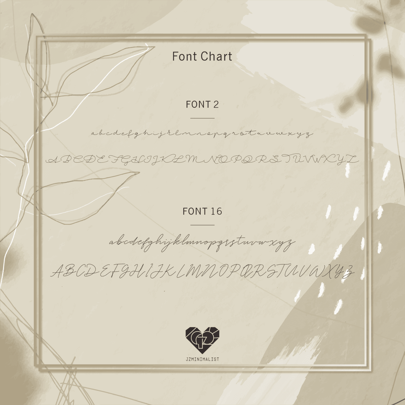 Font chart jz0008nm a