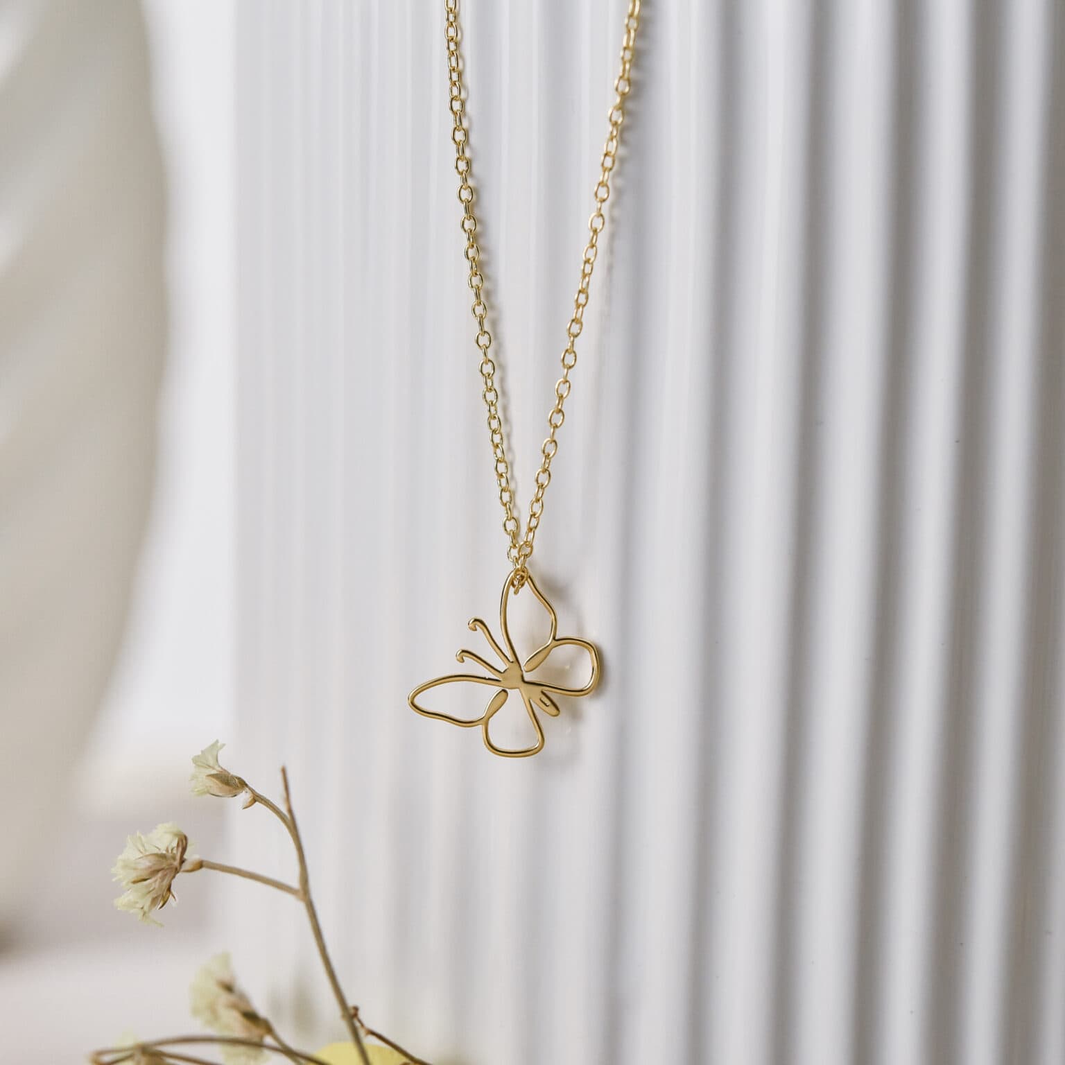 18K Gold Butterfly Necklace