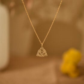 Gold triquetra necklace 1
