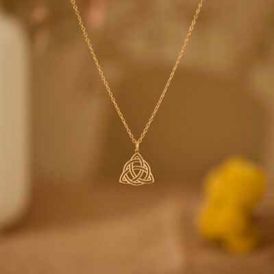 Gold triquetra necklace 1