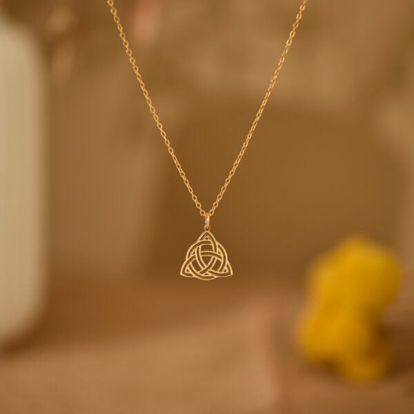 Gold triquetra necklace 1