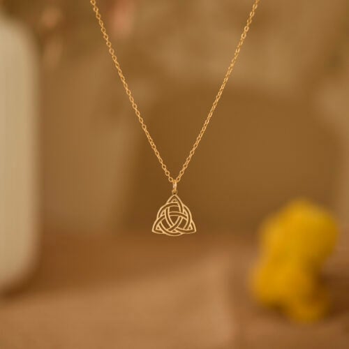 Gold triquetra necklace 1
