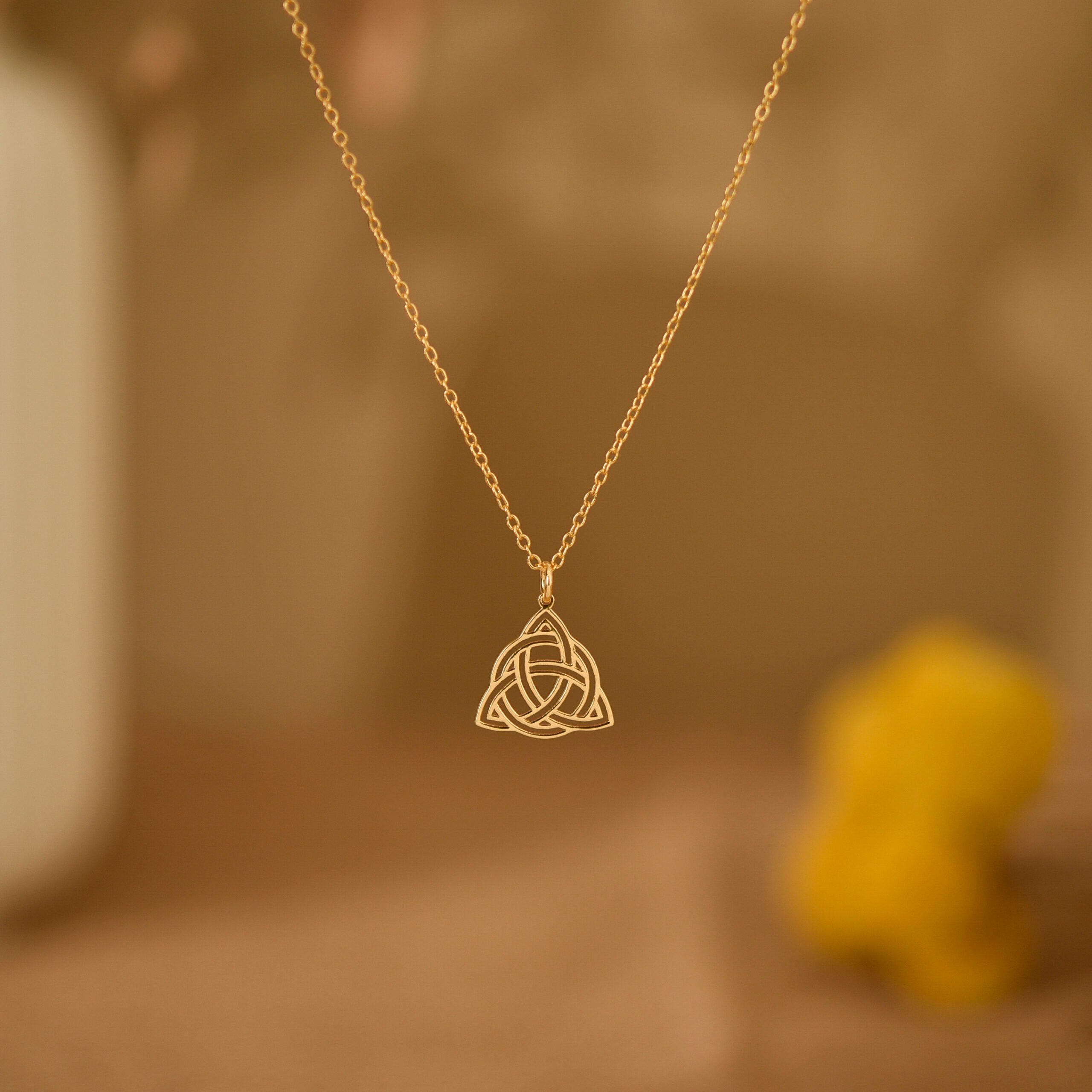 Gold Triquetra Necklace-1 Gold triquetra necklace 1