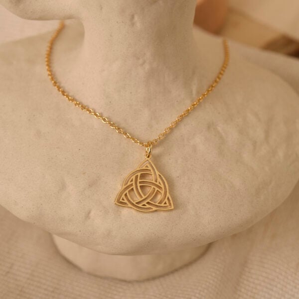 Gold triquetra necklace 2