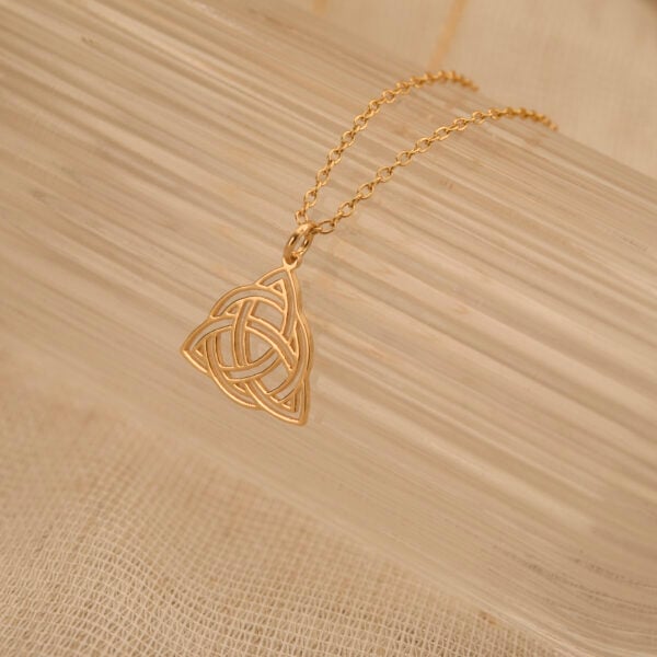 Gold triquetra necklace 3