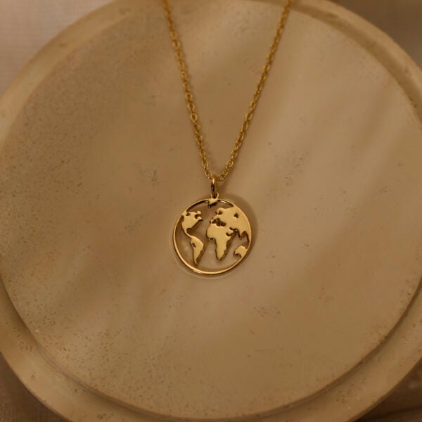World map necklace 3