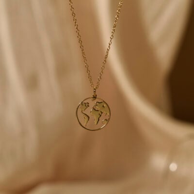 World map necklace 4